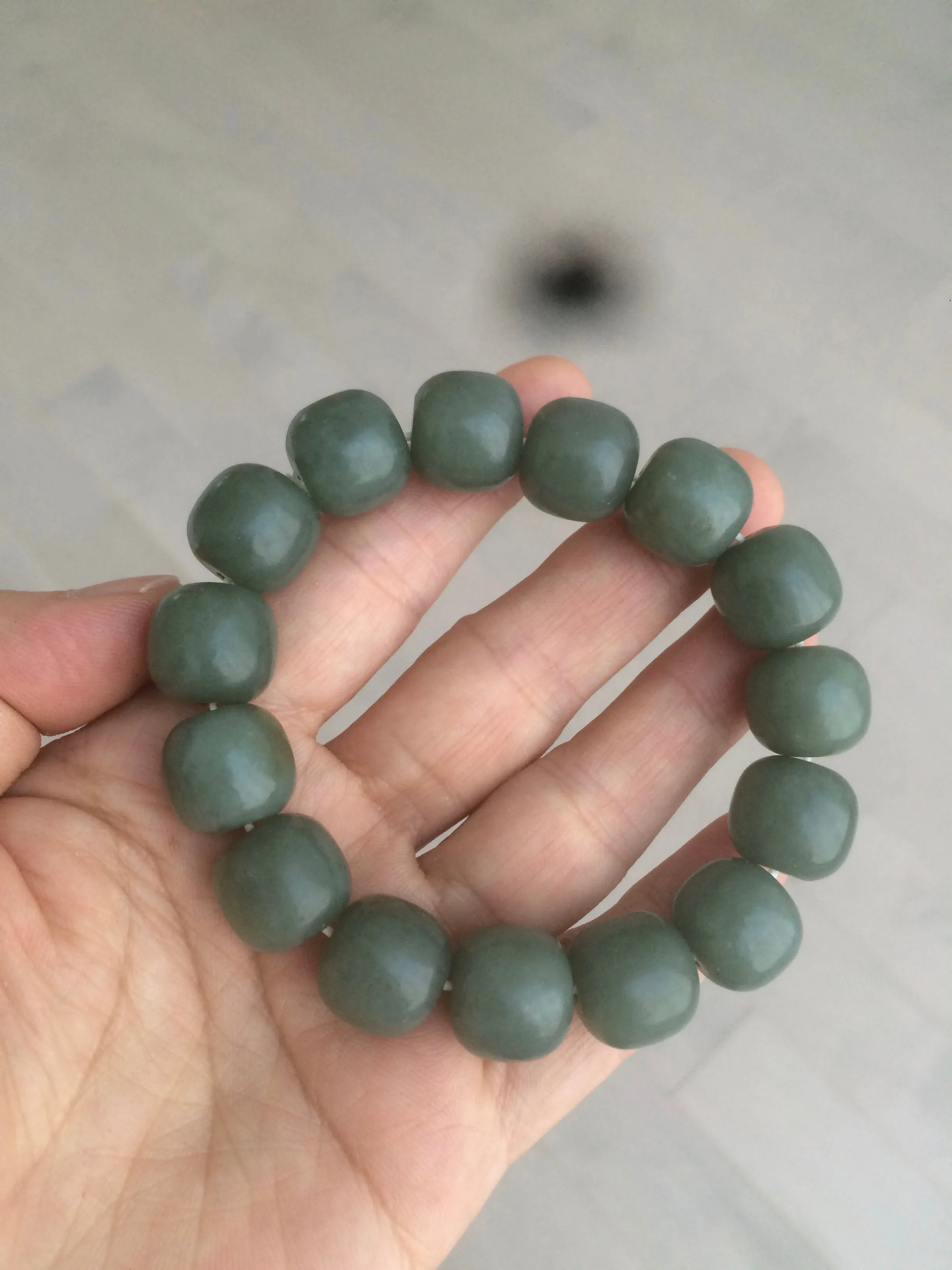 100% Natural 13.8x13mm green/yellow/brown/blue vintage style nephrite Hetian Jade bead man bracelet HF22