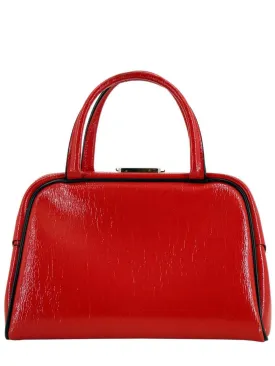 1960s Vintage Modernist Red Vinyl Handbag