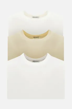 3 t-shirt pack in organic cotton