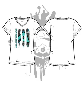 Abstract Geometric Pattern Women's White Sub Dye Shirt