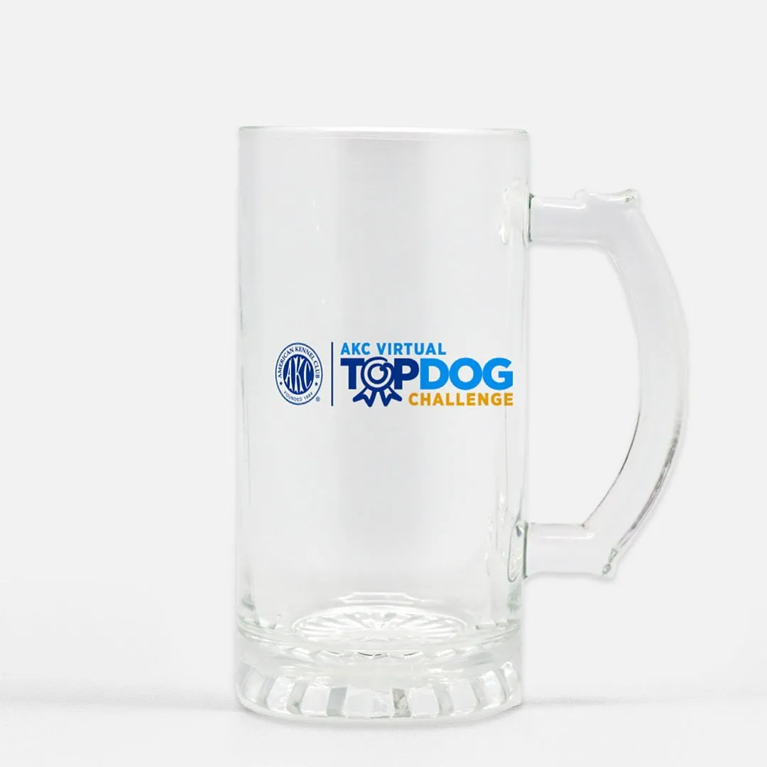 AKC Virtual Top Dog Challenge Glass Beer Stein