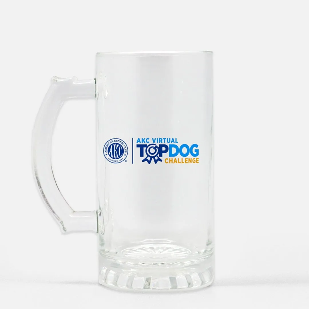 AKC Virtual Top Dog Challenge Glass Beer Stein