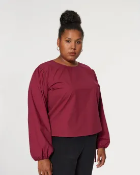 Anna Puffed Longsleeve Top Beet Red