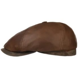 Brooklin Leather Flat Cap by Stetson