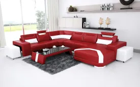 Cristana Modern U-Shape Leather Sectional