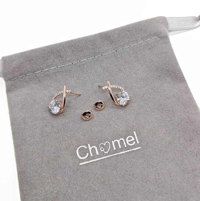 Cubic Zirconia Solitaire Earring