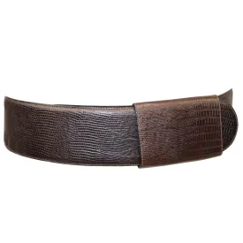 Donna Karan Brown Faux Lizard Leather Belt