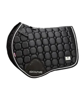 Eqcouture 'Symmetry' Luxury Satin Jumping Saddle Pad - NIGHTFALL (BLACK)