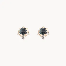 full moon glow diamond london blue topaz earring - 14k yellow gold, blue topaz, diamonds