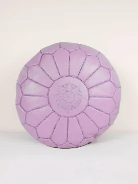 Moroccan Leather Pouffe, Vintage Pink