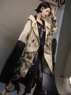 Nichi Leather Water-Color Chic Ink Long-Coat【s0000004016】