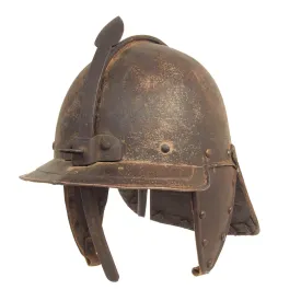 Original British 17th Century English Civil War Harquebusier Lobstertail Helmet - Circa 1640