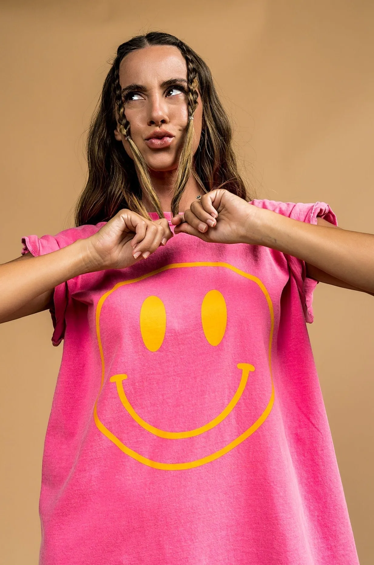 The World Needs Your Magic Oversized Tee in Pink   Orange