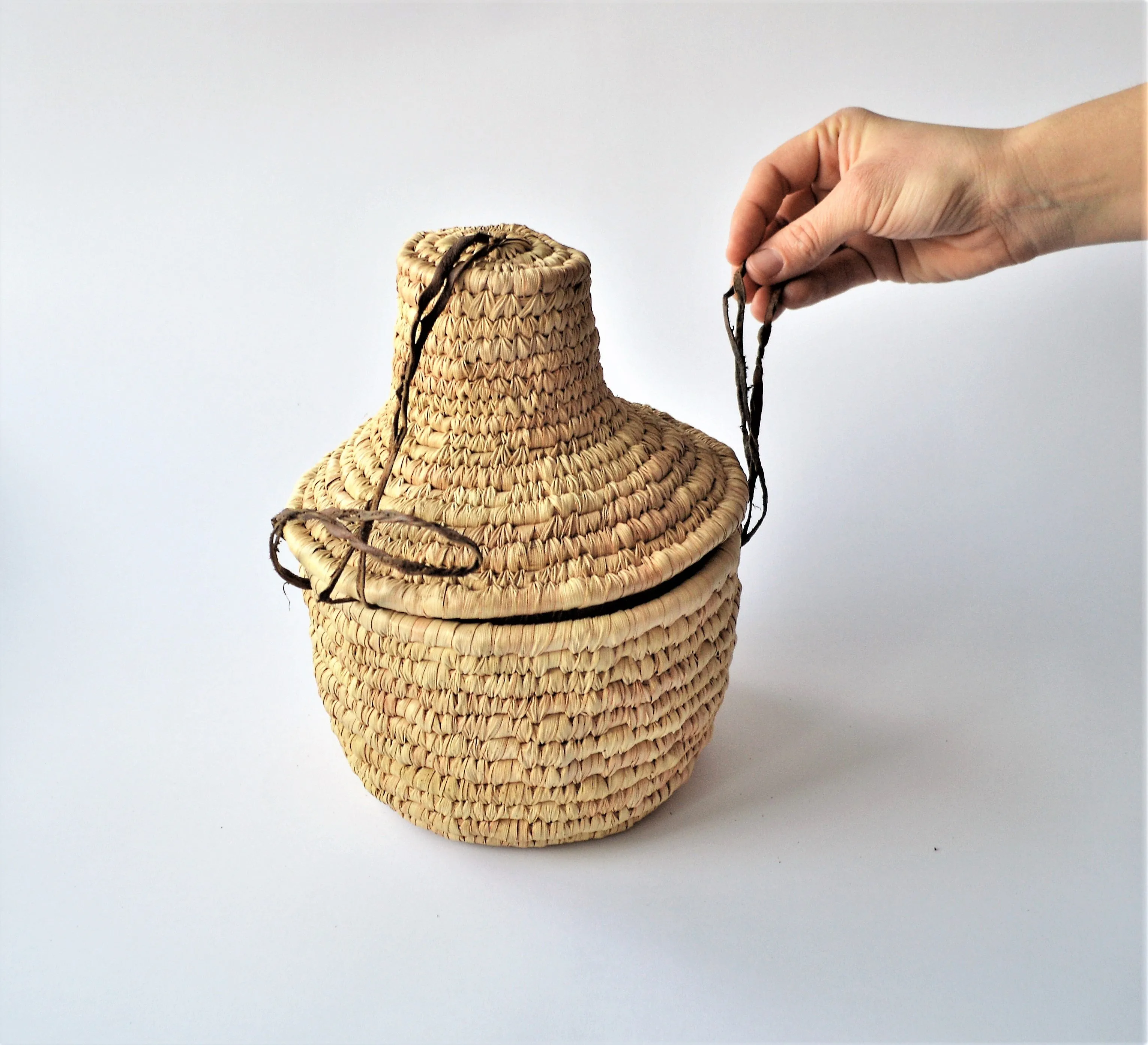 Woven Trinket Box, Ethnic African pot with a lid